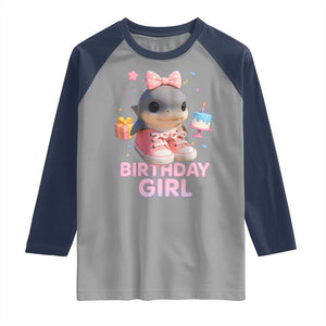 Birthday Girl Raglan Shirt Italian Brainrot Meme Party Funny Las Tralaleritas TS10 Sport Gray Navy Print Your Wear