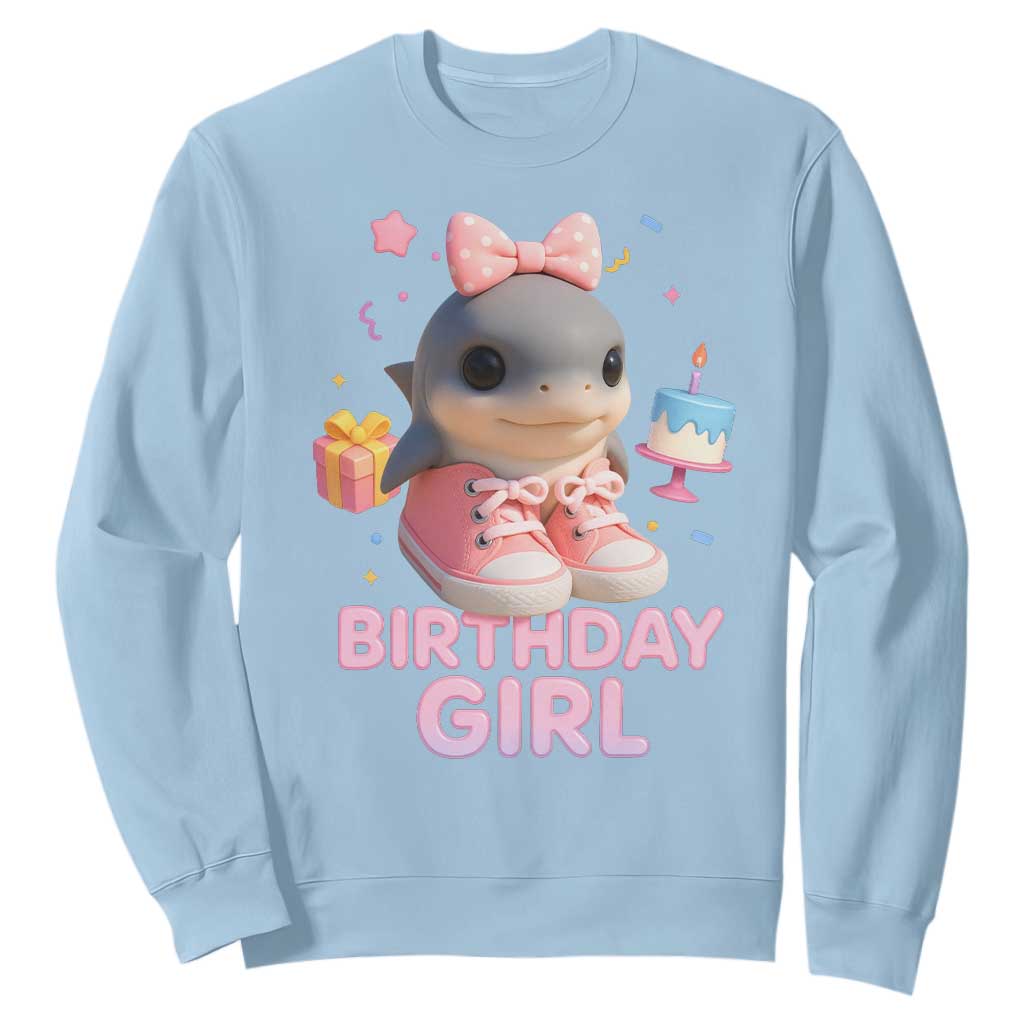 Birthday Girl Sweatshirt Italian Brainrot Meme Party Funny Las Tralaleritas TS10 Light Blue Print Your Wear