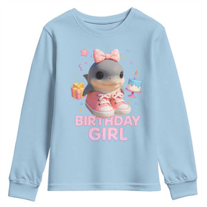 Birthday Girl Youth Sweatshirt Italian Brainrot Meme Party Funny Las Tralaleritas TS10 Light Blue Print Your Wear