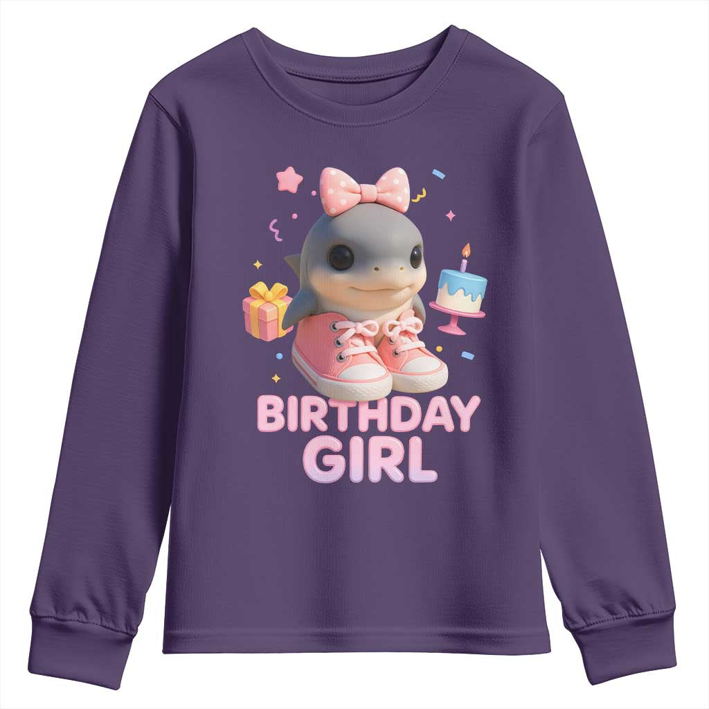 Birthday Girl Youth Sweatshirt Italian Brainrot Meme Party Funny Las Tralaleritas TS10 Purple Print Your Wear