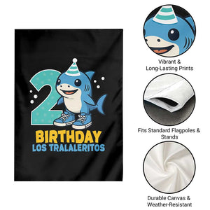 2 Years Old Birthday Brainrot Garden Flag Funny Tralalero Tralala Los Tralaleritos Meme Shark TS10 Print Your Wear