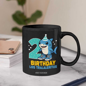 2 Years Old Birthday Brainrot Coffee Mug Funny Tralalero Tralala Los Tralaleritos Meme Shark TS10 Print Your Wear