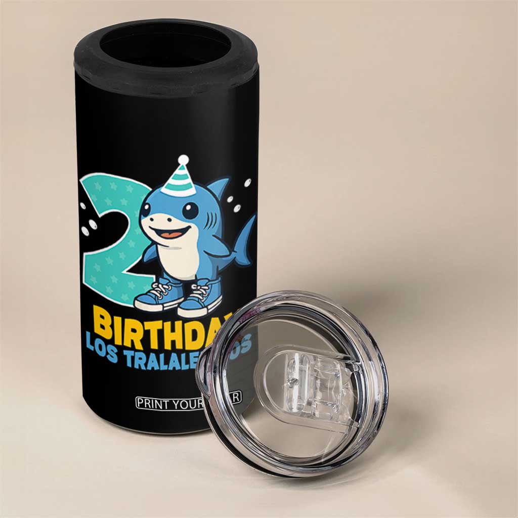 2 Years Old Birthday Brainrot 4 in 1 Can Cooler Tumbler Funny Tralalero Tralala Los Tralaleritos Meme Shark TS10 Print Your Wear