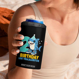 2 Years Old Birthday Brainrot 4 in 1 Can Cooler Tumbler Funny Tralalero Tralala Los Tralaleritos Meme Shark TS10 Print Your Wear