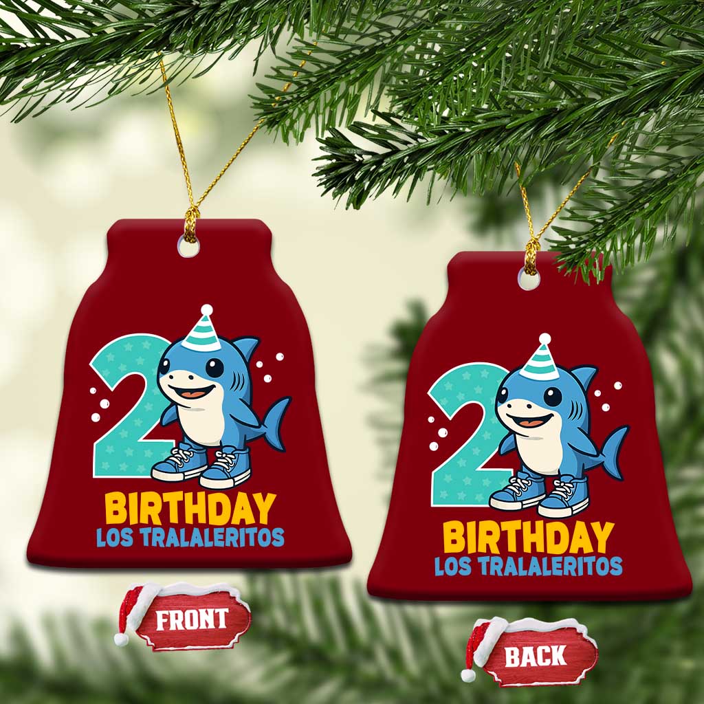 2 Years Old Birthday Brainrot Ceramic Ornament Funny Tralalero Tralala Los Tralaleritos Meme Shark TS10 Print Your Wear