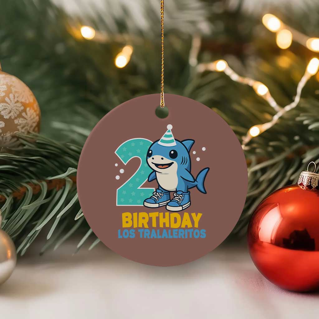 2 Years Old Birthday Brainrot Ceramic Ornament Funny Tralalero Tralala Los Tralaleritos Meme Shark TS10 1pc Mocha Print Your Wear