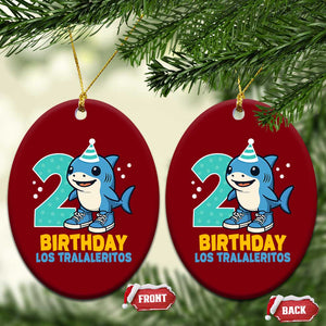 2 Years Old Birthday Brainrot Ceramic Ornament Funny Tralalero Tralala Los Tralaleritos Meme Shark TS10 Print Your Wear