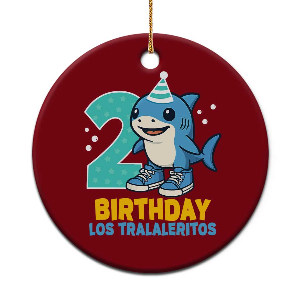 2 Years Old Birthday Brainrot Ceramic Ornament Funny Tralalero Tralala Los Tralaleritos Meme Shark TS10 1pc Red Print Your Wear