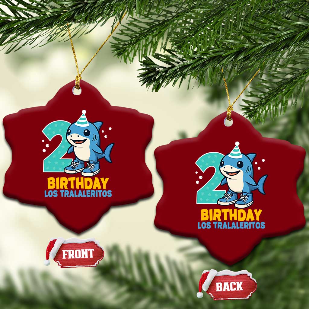 2 Years Old Birthday Brainrot Ceramic Ornament Funny Tralalero Tralala Los Tralaleritos Meme Shark TS10 Print Your Wear