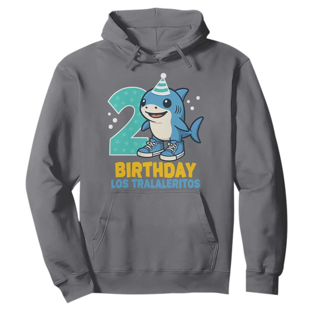 2 Years Old Birthday Brainrot Hoodie Funny Tralalero Tralala Los Tralaleritos Meme Shark TS10 Charcoal Print Your Wear