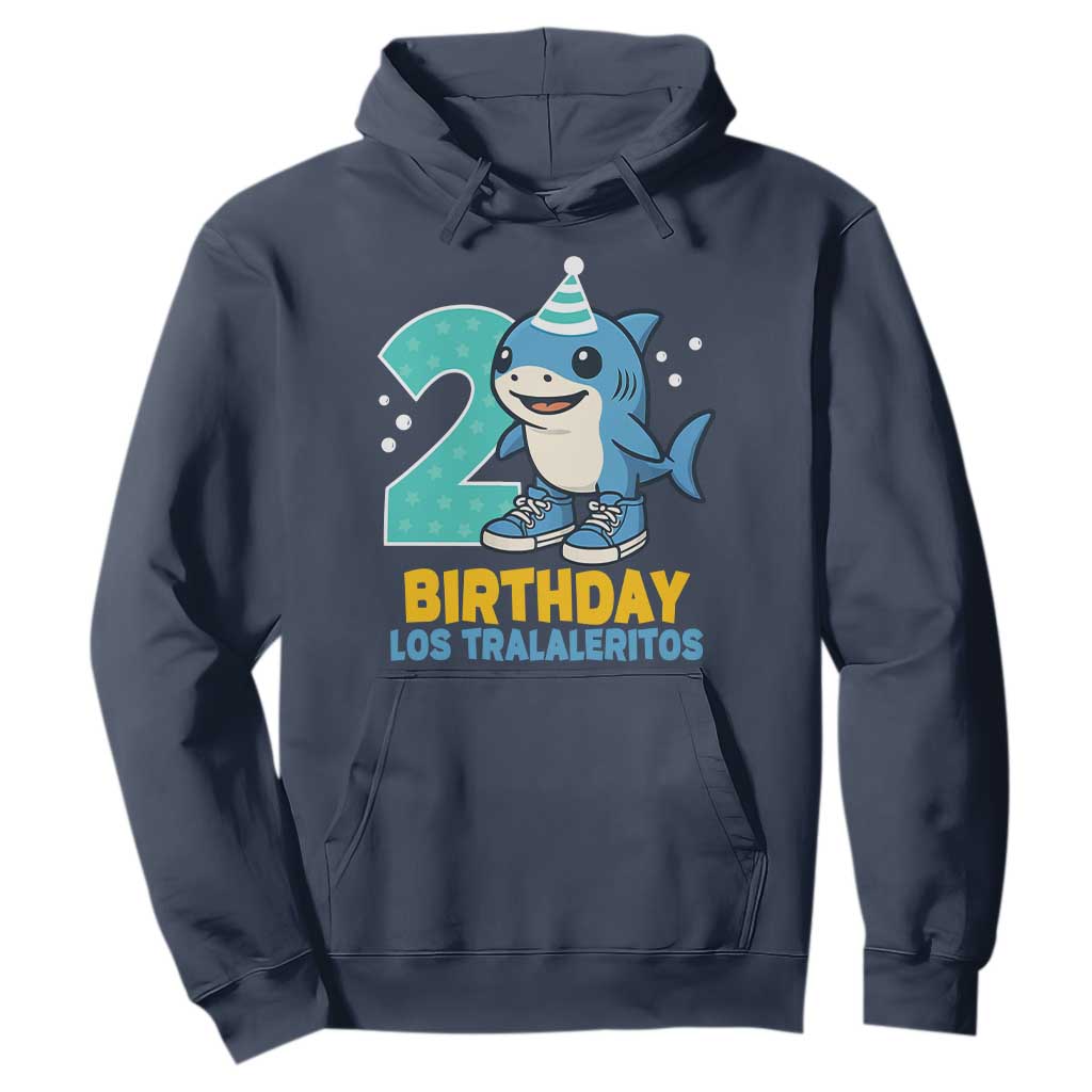 2 Years Old Birthday Brainrot Hoodie Funny Tralalero Tralala Los Tralaleritos Meme Shark TS10 Navy Print Your Wear