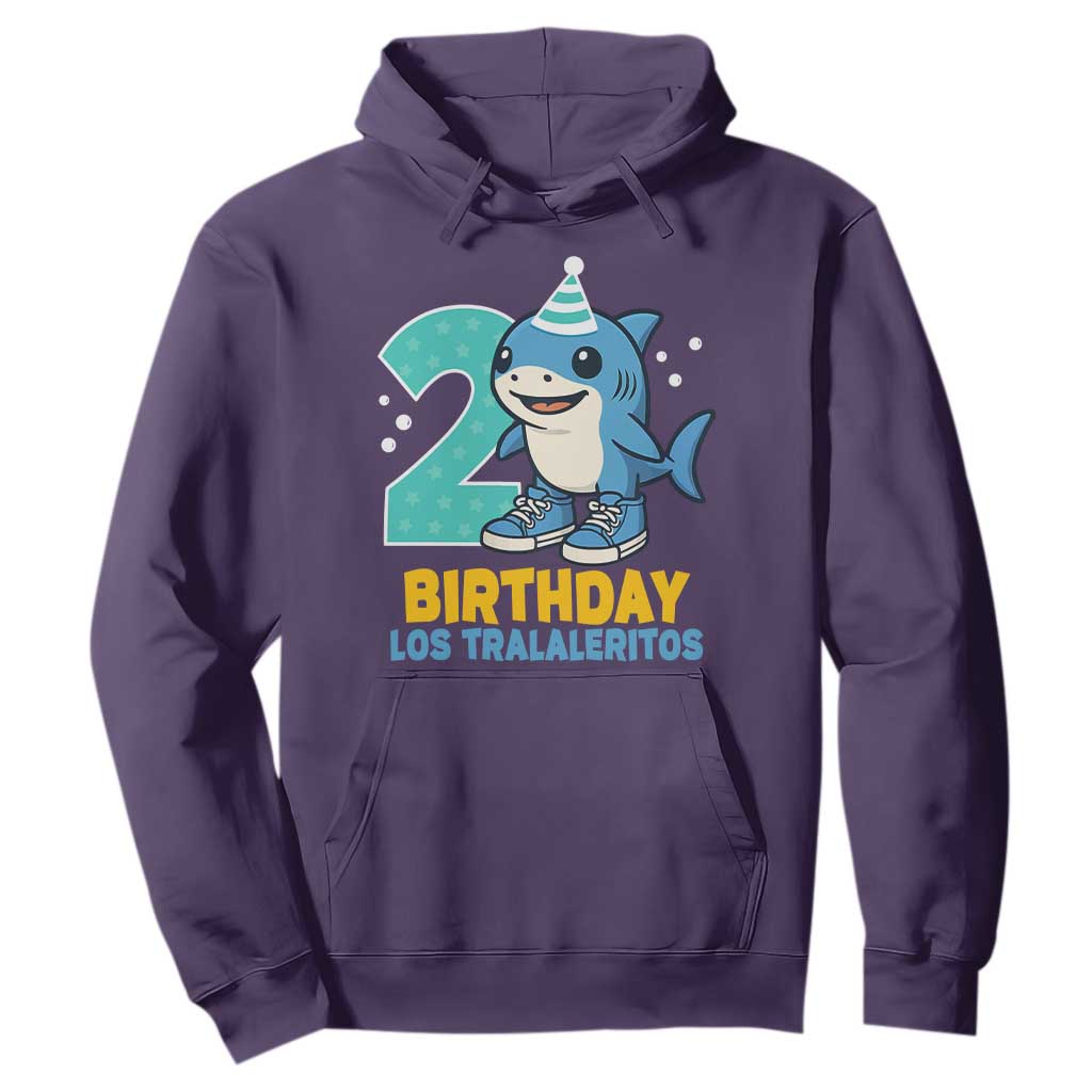 2 Years Old Birthday Brainrot Hoodie Funny Tralalero Tralala Los Tralaleritos Meme Shark TS10 Purple Print Your Wear
