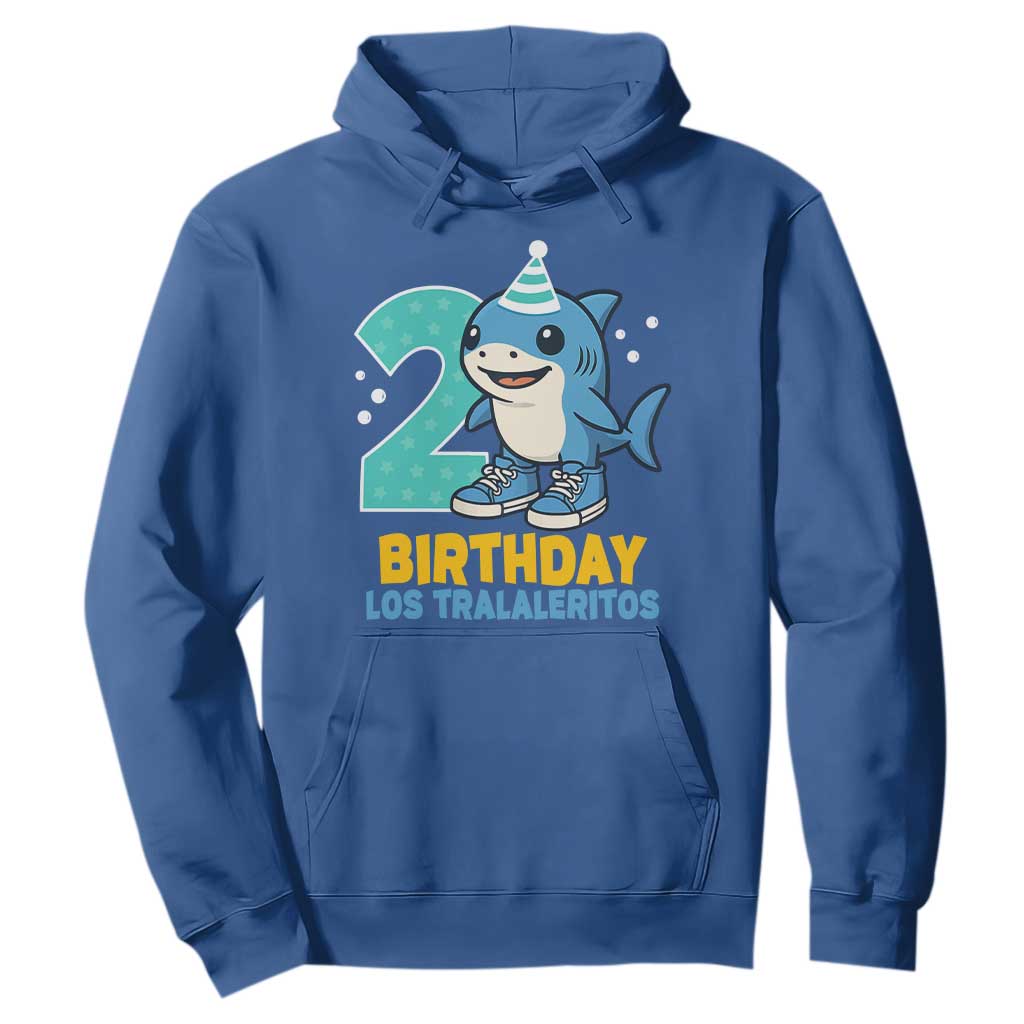 2 Years Old Birthday Brainrot Hoodie Funny Tralalero Tralala Los Tralaleritos Meme Shark TS10 Royal Blue Print Your Wear