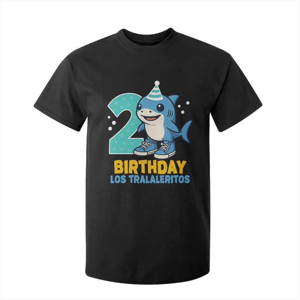 2 Years Old Birthday Brainrot T Shirt For Kid Funny Tralalero Tralala Los Tralaleritos Meme Shark TS10 Black Print Your Wear