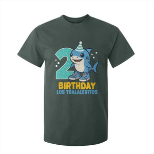 2 Years Old Birthday Brainrot T Shirt For Kid Funny Tralalero Tralala Los Tralaleritos Meme Shark TS10 Dark Forest Green Print Your Wear