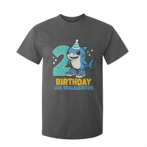 2 Years Old Birthday Brainrot T Shirt For Kid Funny Tralalero Tralala Los Tralaleritos Meme Shark TS10 Dark Heather Print Your Wear