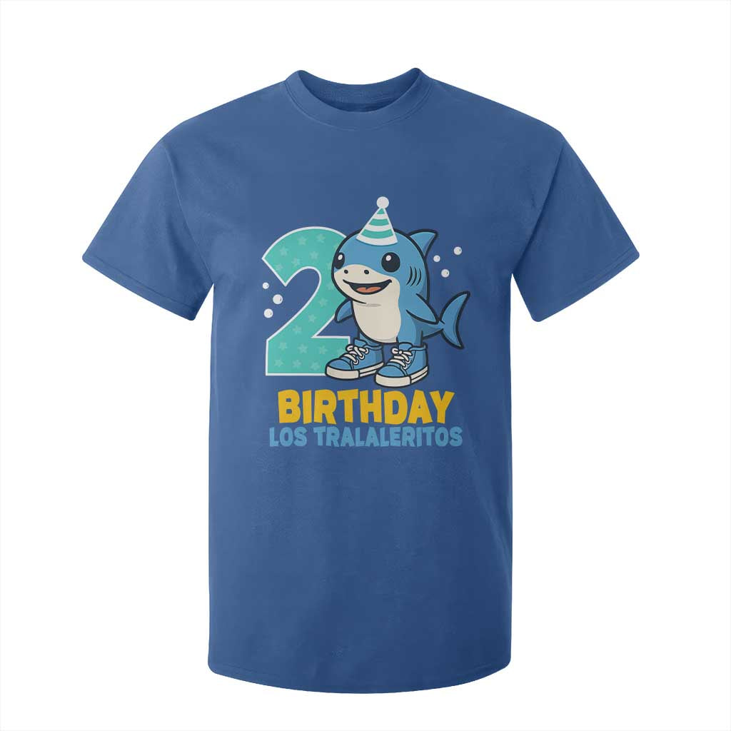 2 Years Old Birthday Brainrot T Shirt For Kid Funny Tralalero Tralala Los Tralaleritos Meme Shark TS10 Royal Blue Print Your Wear