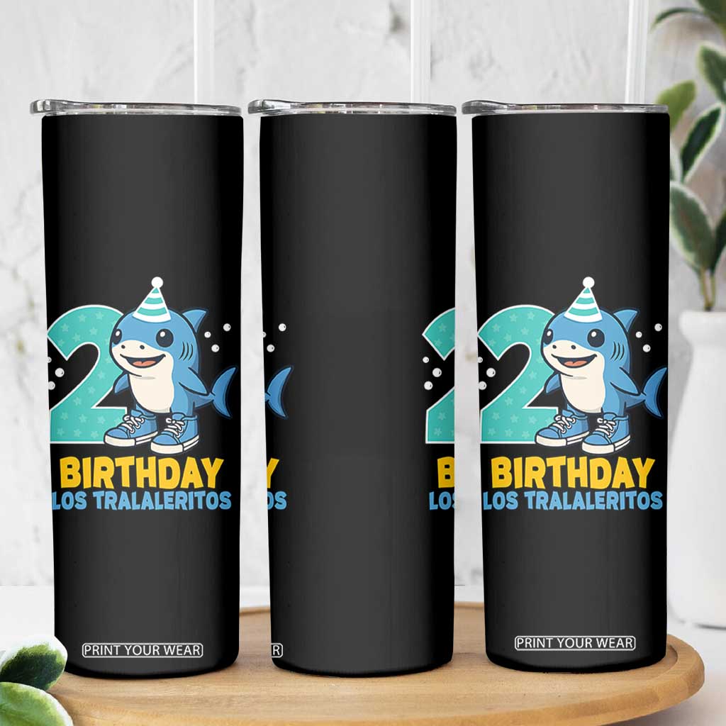 2 Years Old Birthday Brainrot Skinny Tumbler Funny Tralalero Tralala Los Tralaleritos Meme Shark TS10 Print Your Wear