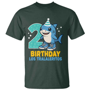 2 Years Old Birthday Brainrot T Shirt Funny Tralalero Tralala Los Tralaleritos Meme Shark TS10 Dark Forest Green Print Your Wear