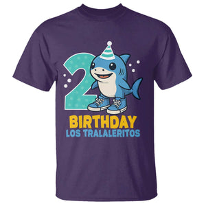 2 Years Old Birthday Brainrot T Shirt Funny Tralalero Tralala Los Tralaleritos Meme Shark TS10 Purple Print Your Wear