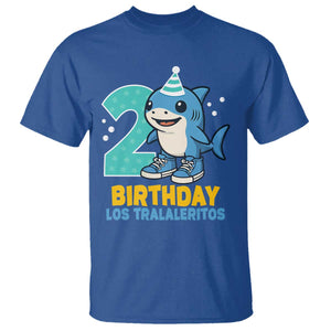2 Years Old Birthday Brainrot T Shirt Funny Tralalero Tralala Los Tralaleritos Meme Shark TS10 Royal Blue Print Your Wear