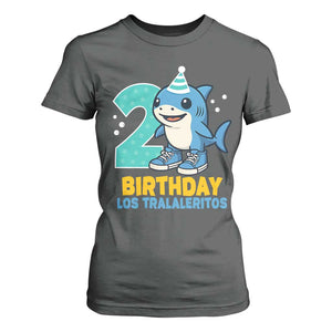 2 Years Old Birthday Brainrot T Shirt For Women Funny Tralalero Tralala Los Tralaleritos Meme Shark TS10 Dark Heather Print Your Wear