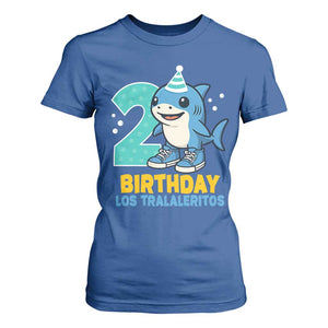 2 Years Old Birthday Brainrot T Shirt For Women Funny Tralalero Tralala Los Tralaleritos Meme Shark TS10 Royal Blue Print Your Wear