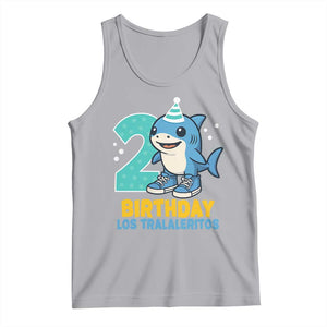 2 Years Old Birthday Brainrot Tank Top Funny Tralalero Tralala Los Tralaleritos Meme Shark TS10 Athletic Heather Print Your Wear