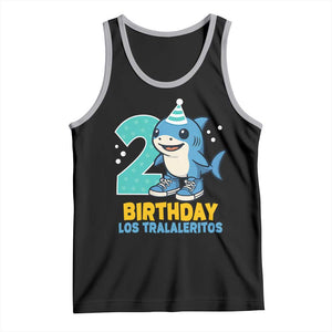 2 Years Old Birthday Brainrot Tank Top Funny Tralalero Tralala Los Tralaleritos Meme Shark TS10 Black Athletic Heather Print Your Wear