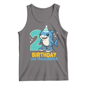 2 Years Old Birthday Brainrot Tank Top Funny Tralalero Tralala Los Tralaleritos Meme Shark TS10 Deep Heather Print Your Wear