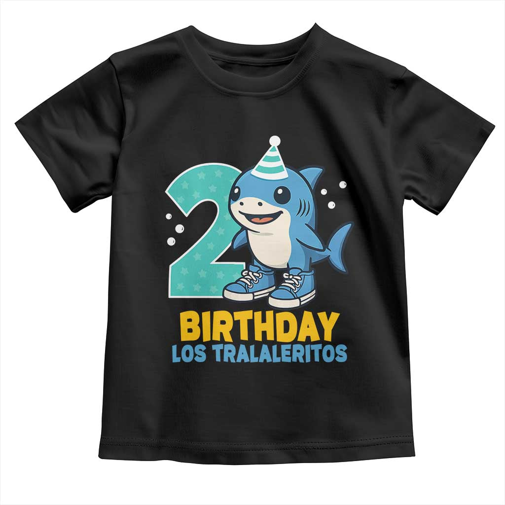 2 Years Old Birthday Brainrot Toddler T Shirt Funny Tralalero Tralala Los Tralaleritos Meme Shark TS10 Black Print Your Wear