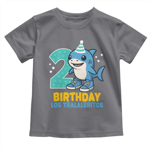 2 Years Old Birthday Brainrot Toddler T Shirt Funny Tralalero Tralala Los Tralaleritos Meme Shark TS10 Charcoal Print Your Wear