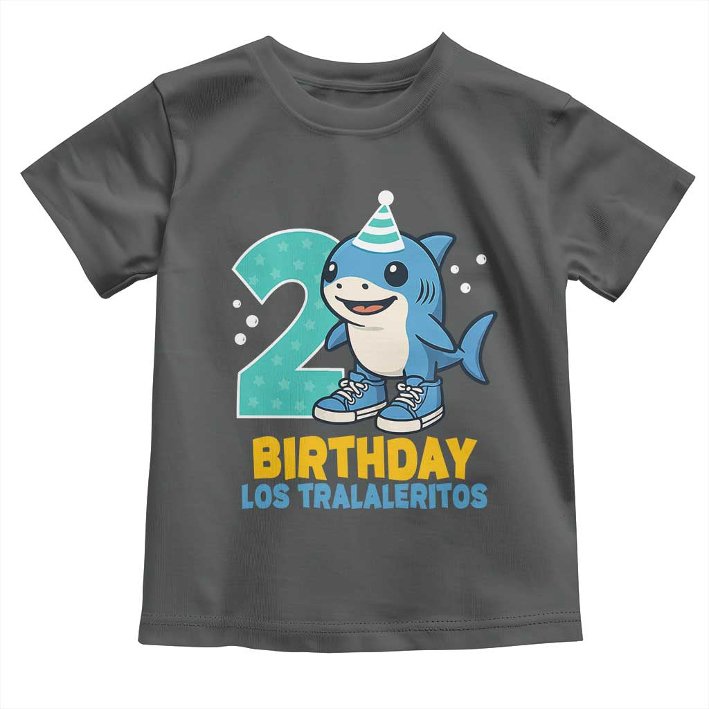 2 Years Old Birthday Brainrot Toddler T Shirt Funny Tralalero Tralala Los Tralaleritos Meme Shark TS10 Dark Heather Print Your Wear