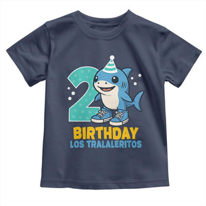 2 Years Old Birthday Brainrot Toddler T Shirt Funny Tralalero Tralala Los Tralaleritos Meme Shark TS10 Navy Print Your Wear