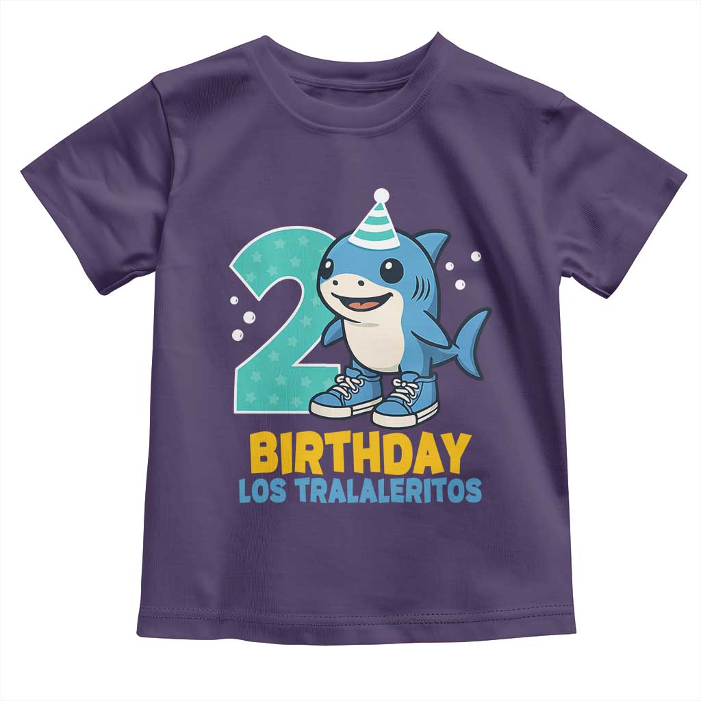 2 Years Old Birthday Brainrot Toddler T Shirt Funny Tralalero Tralala Los Tralaleritos Meme Shark TS10 Purple Print Your Wear