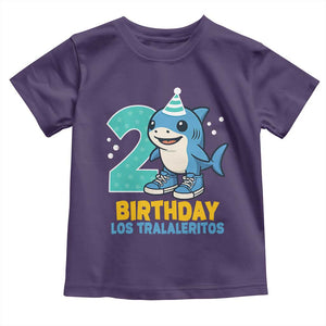 2 Years Old Birthday Brainrot Toddler T Shirt Funny Tralalero Tralala Los Tralaleritos Meme Shark TS10 Purple Print Your Wear