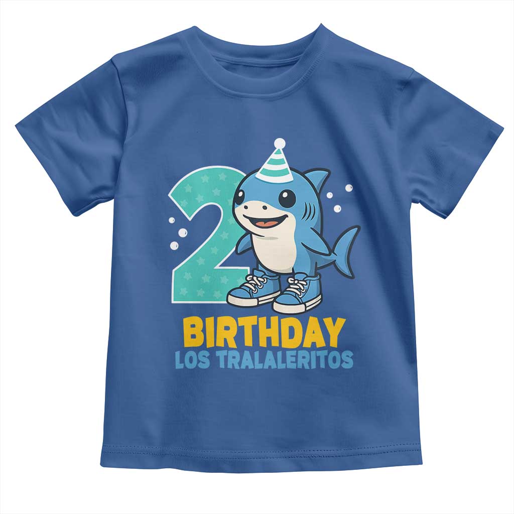 2 Years Old Birthday Brainrot Toddler T Shirt Funny Tralalero Tralala Los Tralaleritos Meme Shark TS10 Royal Blue Print Your Wear