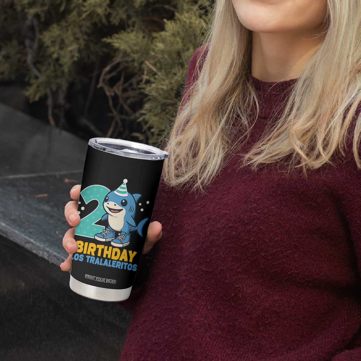 2 Years Old Birthday Brainrot Tumbler Cup Funny Tralalero Tralala Los Tralaleritos Meme Shark TS10 Print Your Wear
