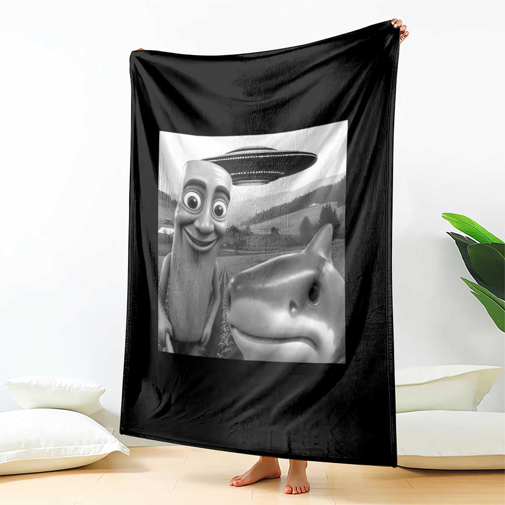 Funny Italian Brainrot Meme Throw Blanket Funny Tung Tung Tung Sahur Tralalero Tralala Selfie TS10 Print Your Wear