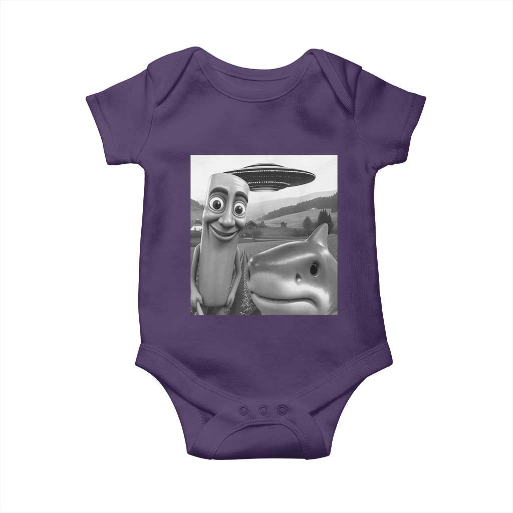 Funny Italian Brainrot Meme Baby Onesie Funny Tung Tung Tung Sahur Tralalero Tralala Selfie TS10 Purple Print Your Wear
