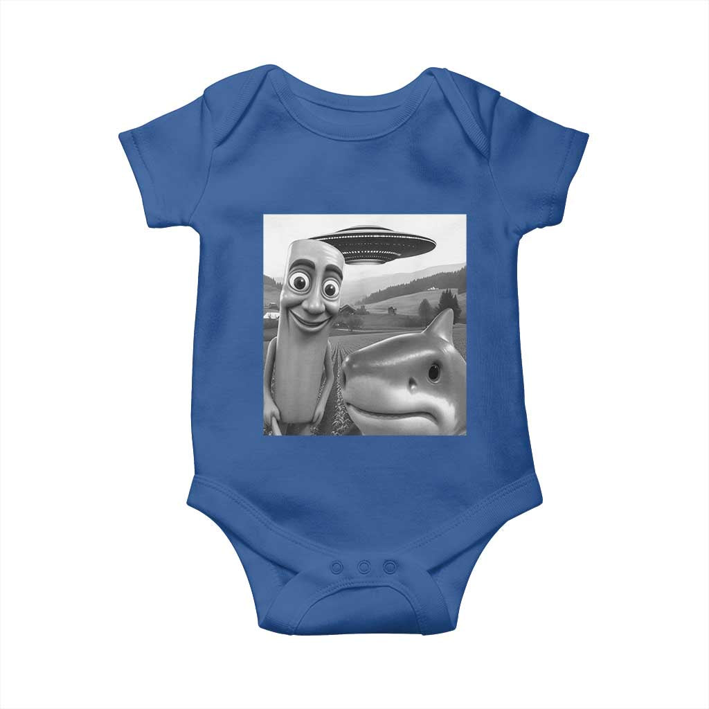 Funny Italian Brainrot Meme Baby Onesie Funny Tung Tung Tung Sahur Tralalero Tralala Selfie TS10 Royal Blue Print Your Wear