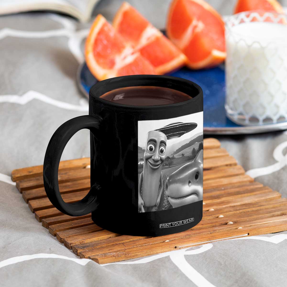 Funny Italian Brainrot Meme Coffee Mug Funny Tung Tung Tung Sahur Tralalero Tralala Selfie TS10 Print Your Wear