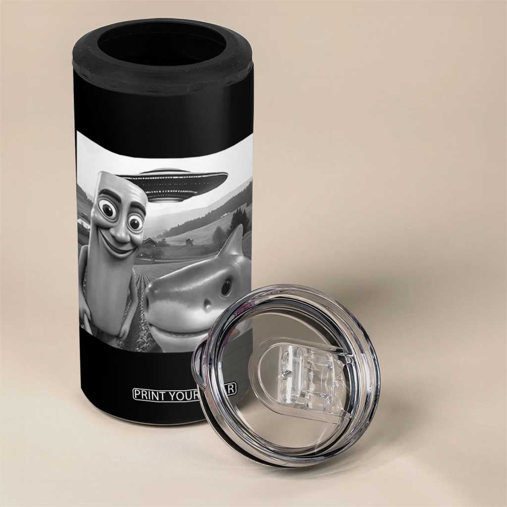 Funny Italian Brainrot Meme 4 in 1 Can Cooler Tumbler Funny Tung Tung Tung Sahur Tralalero Tralala Selfie TS10 Print Your Wear