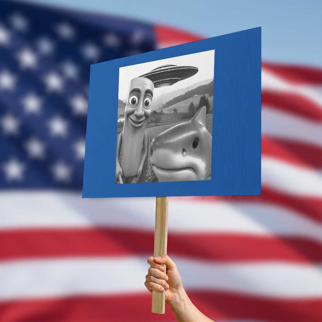 Funny Italian Brainrot Meme Protest Sign Funny Tung Tung Tung Sahur Tralalero Tralala Selfie TS10 Horizontal 18