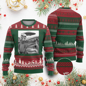 Funny Italian Brainrot Meme Ugly Christmas Sweater Funny Tung Tung Tung Sahur Tralalero Tralala Selfie TS10 Red Green Print Your Wear