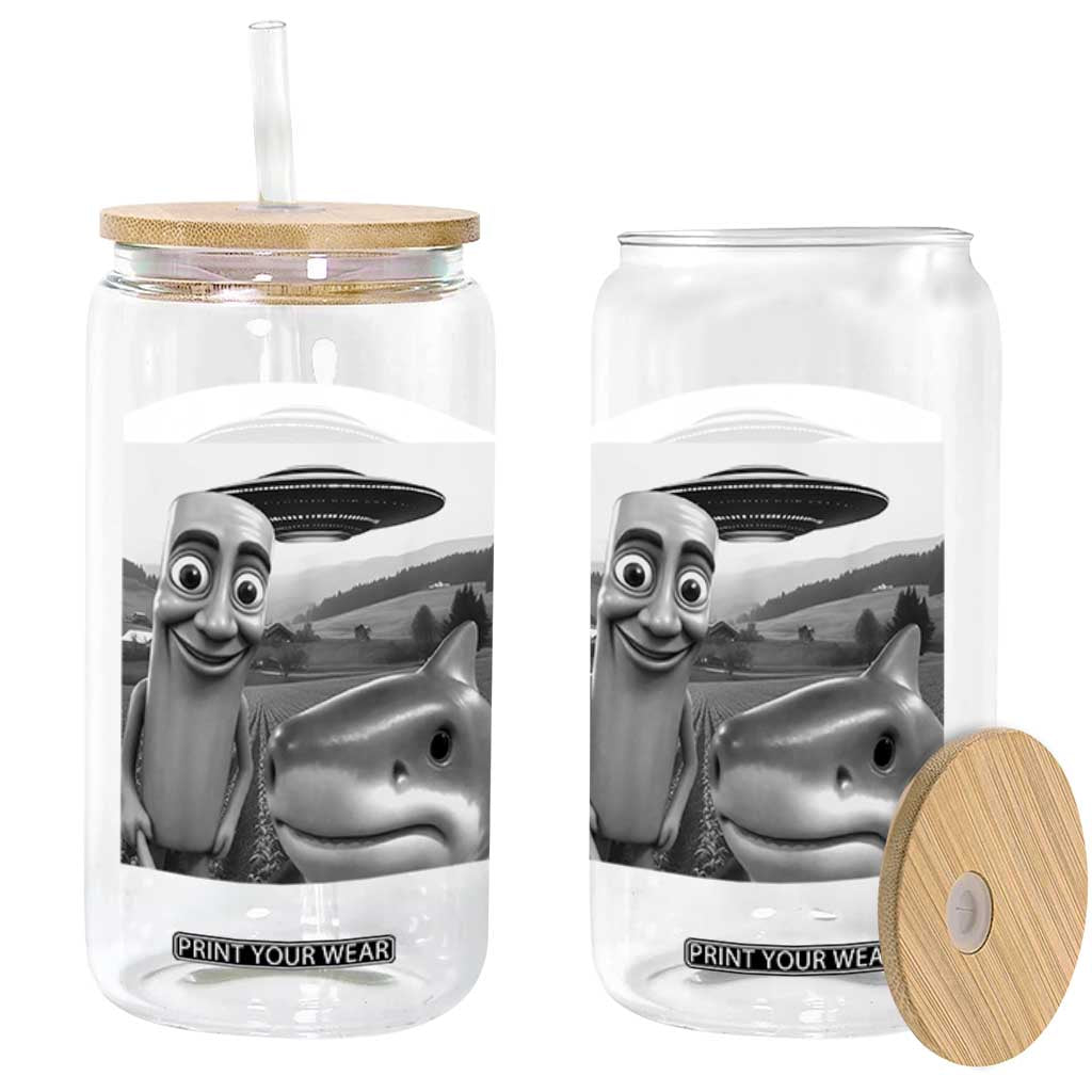 Funny Italian Brainrot Meme Glass Can Funny Tung Tung Tung Sahur Tralalero Tralala Selfie TS10 Print Your Wear