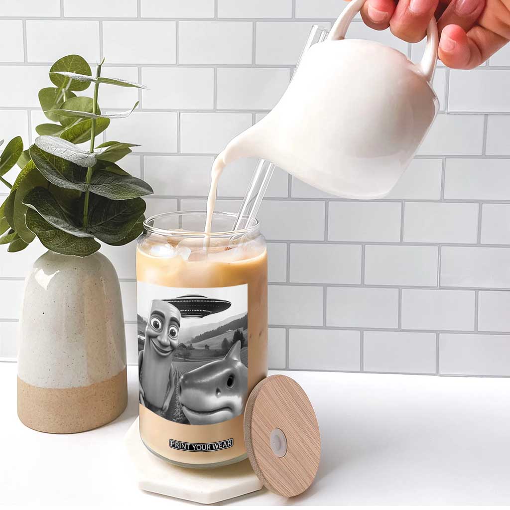 Funny Italian Brainrot Meme Glass Can Funny Tung Tung Tung Sahur Tralalero Tralala Selfie TS10 Print Your Wear