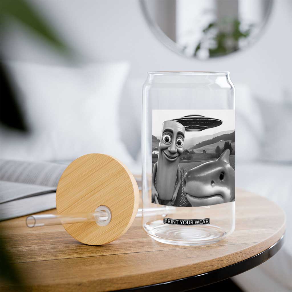 Funny Italian Brainrot Meme Glass Can Funny Tung Tung Tung Sahur Tralalero Tralala Selfie TS10 Print Your Wear