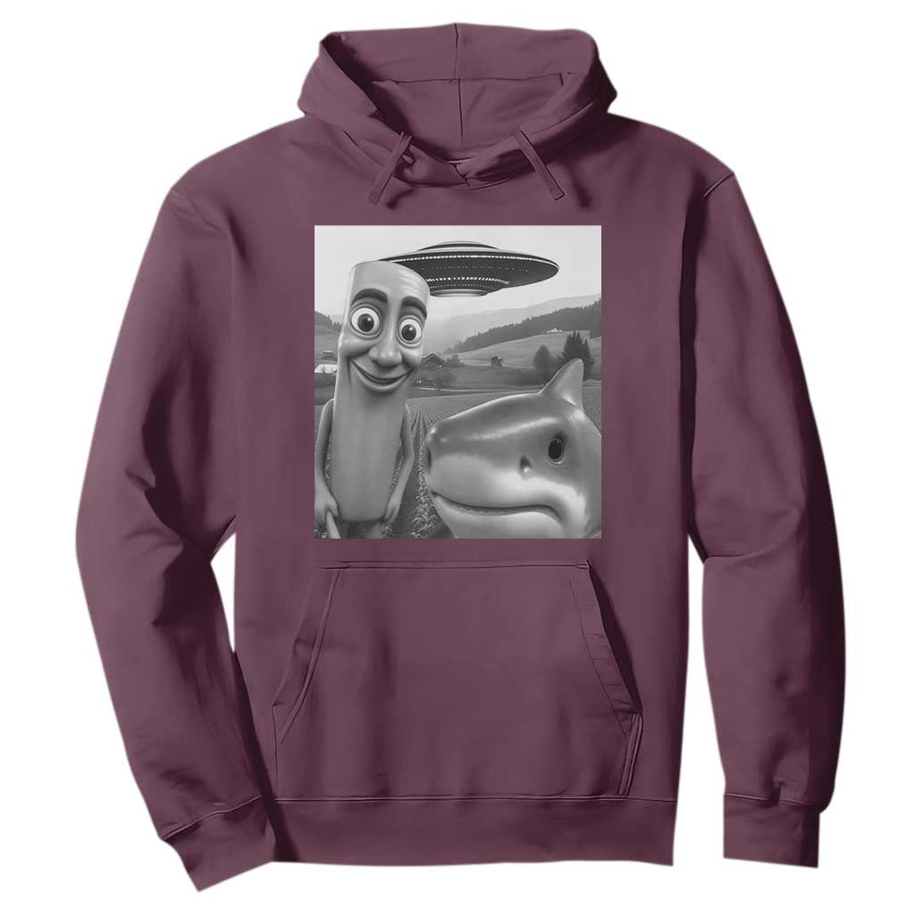 Funny Italian Brainrot Meme Hoodie Funny Tung Tung Tung Sahur Tralalero Tralala Selfie TS10 Maroon Print Your Wear