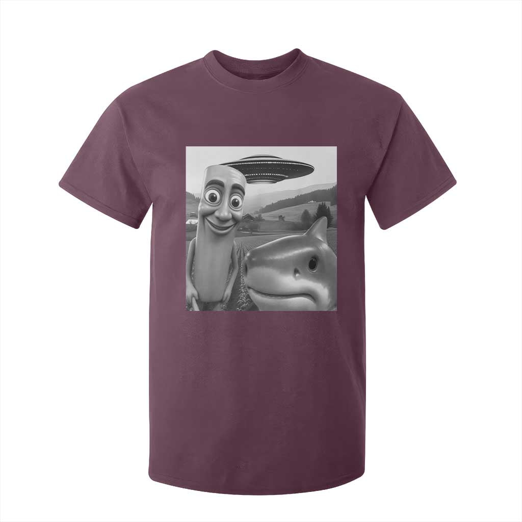 Funny Italian Brainrot Meme T Shirt For Kid Funny Tung Tung Tung Sahur Tralalero Tralala Selfie TS10 Maroon Print Your Wear